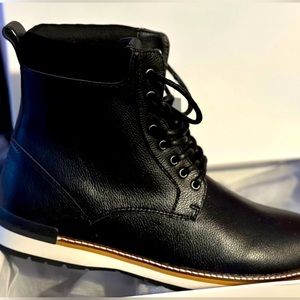Men's Black Pebble Leather Sneaker Boots Express